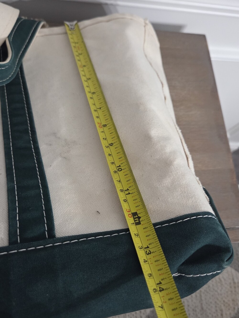 Vintage LL Bean Cream &GreenBoat And Tote Bag X Large Approx 18”L X 14”H X 7W - Picture 16 of 16